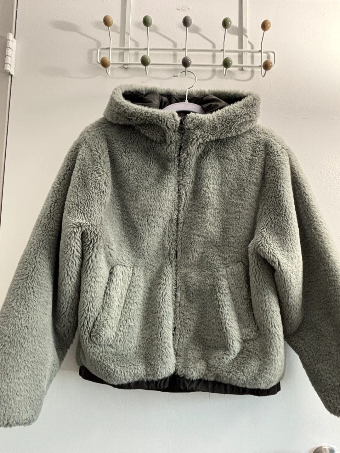 Zara Kids Hooded faux fur Jacket Size 11-12