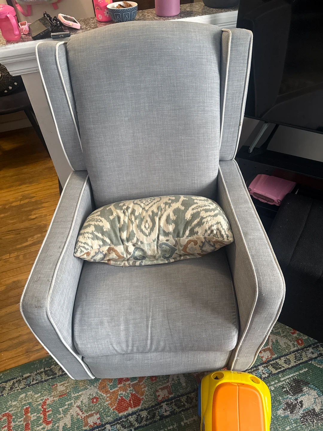 Grey Nursery Rocking Chair with Ottoman