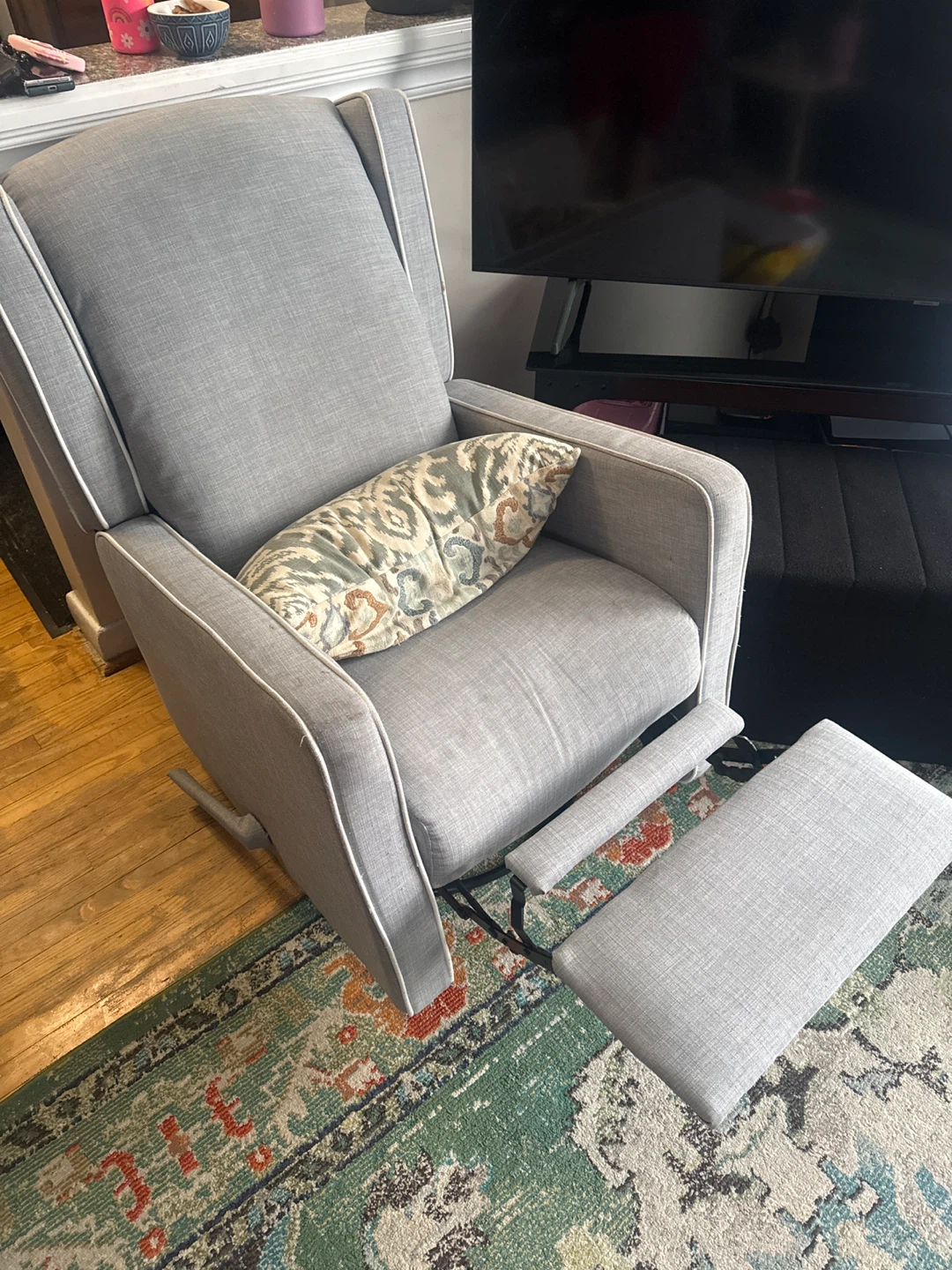 Grey Nursery Rocking Chair with Ottoman - photo 4