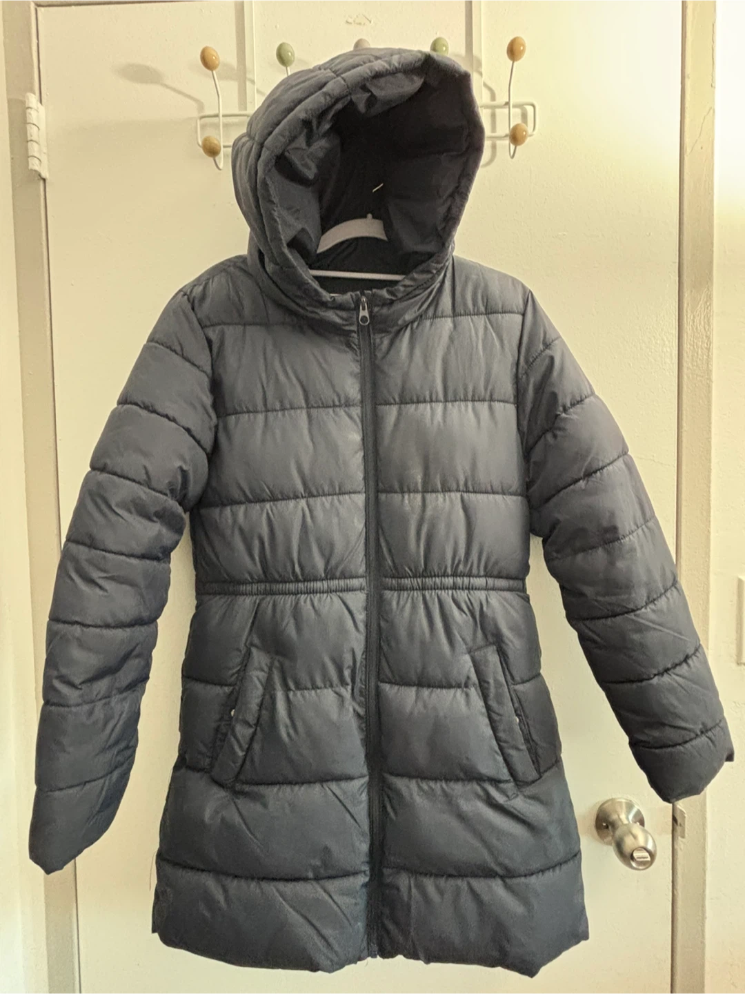 Mango Girls' long Puffer Jacket Navy: age 13-14, 164cm