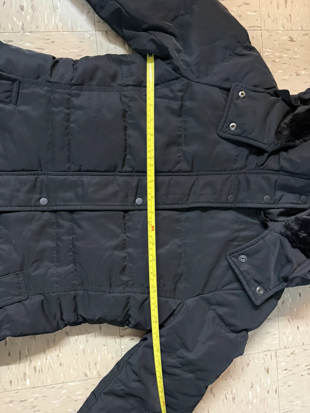 Uniqlo Black Long Down Puffer Coat w/ Faux Fur Hood - photo 4