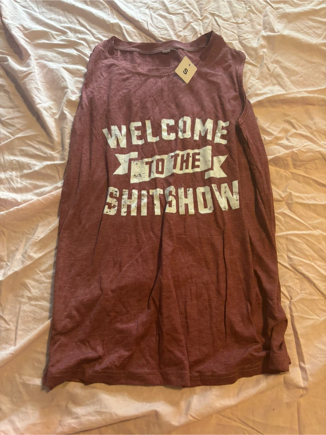 Burgundy Tank Top, Size S