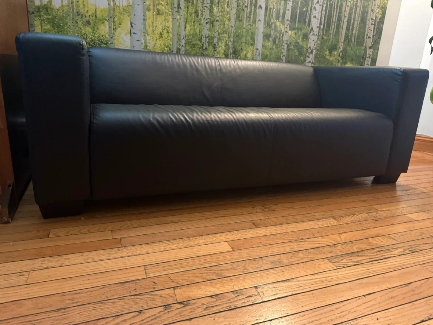 IKEA Black Faux Leather Sofa – Exceptional Condition - photo 3
