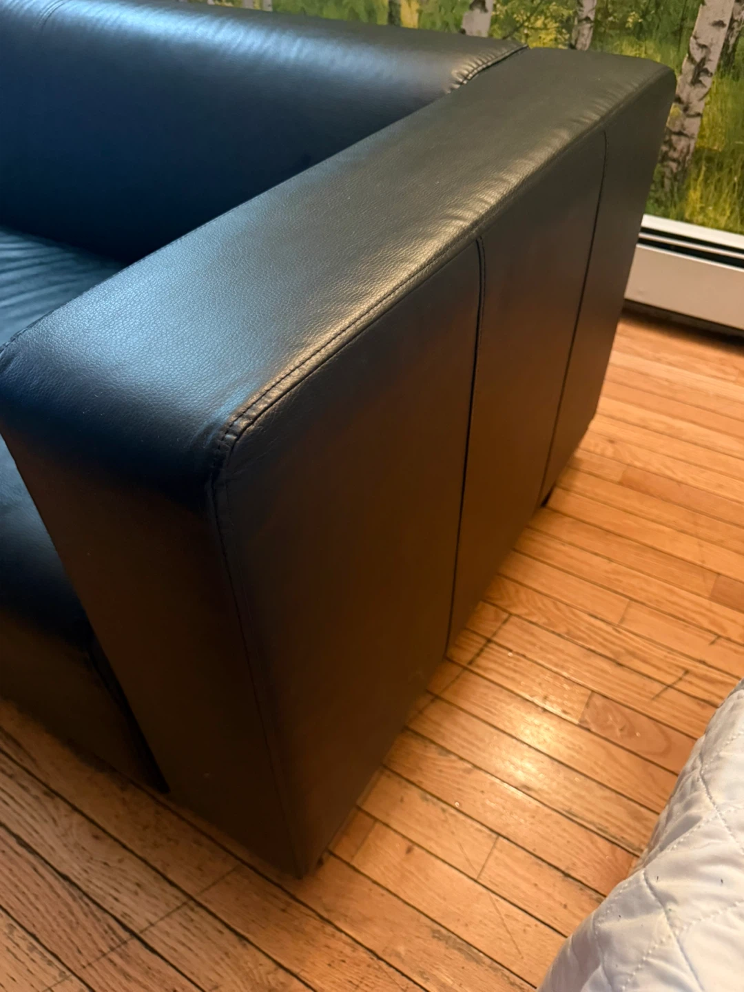 IKEA Black Faux Leather Sofa – Exceptional Condition - photo 5