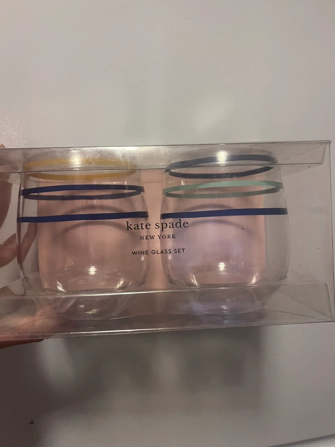 Kate Spade Tidbit Plates & Wine Glass Set - New - photo 2