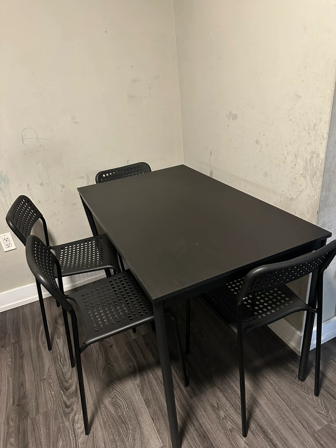 Black Dining Table with Chairs - photo 2