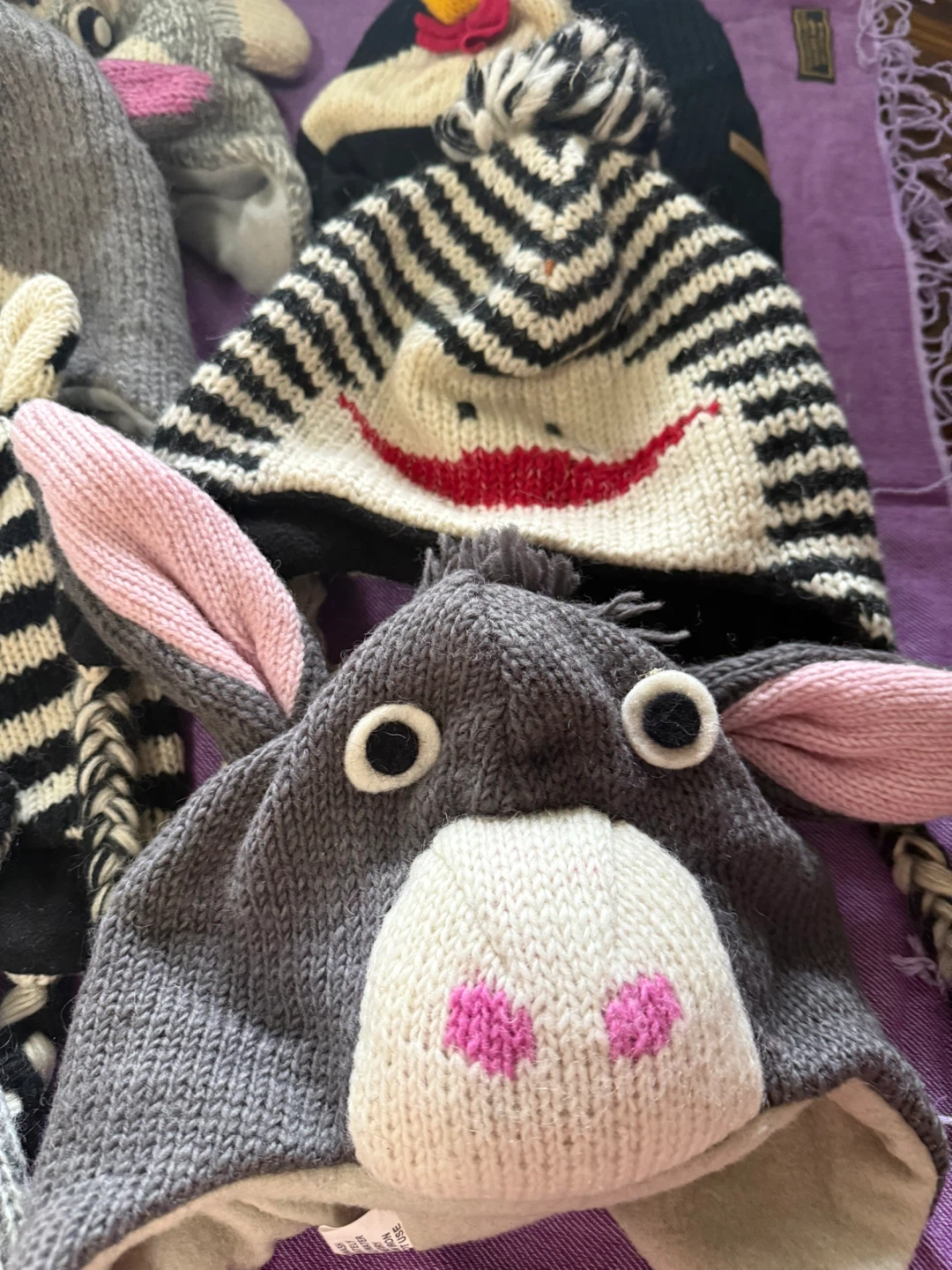 Hand-Knitted knitted caps with fleece inside - photo 3