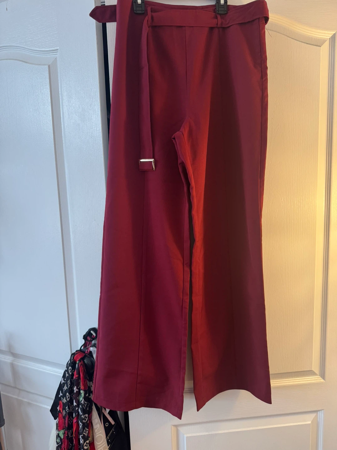 Fashion Nova Burgundy Wide Leg Pants - Size L