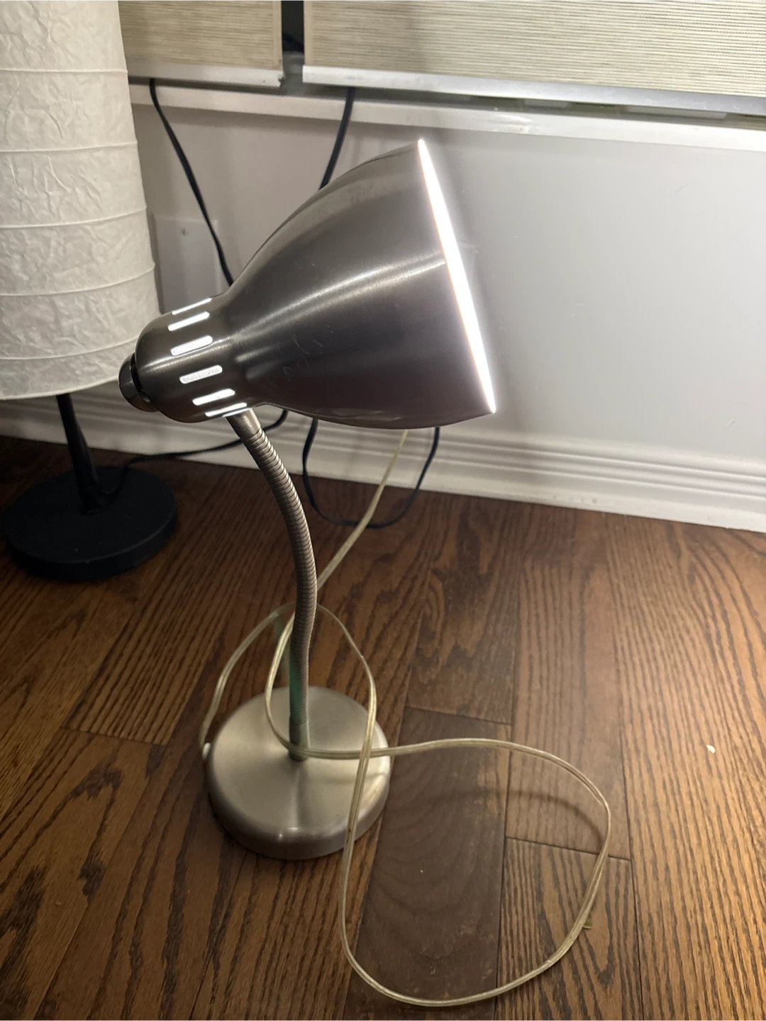 Silver Gooseneck Desk Lamp