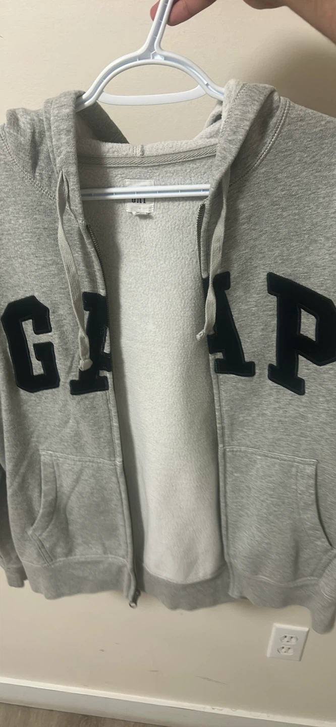 GAP Grey Full Zip Hoodie - Size Medium - photo 3