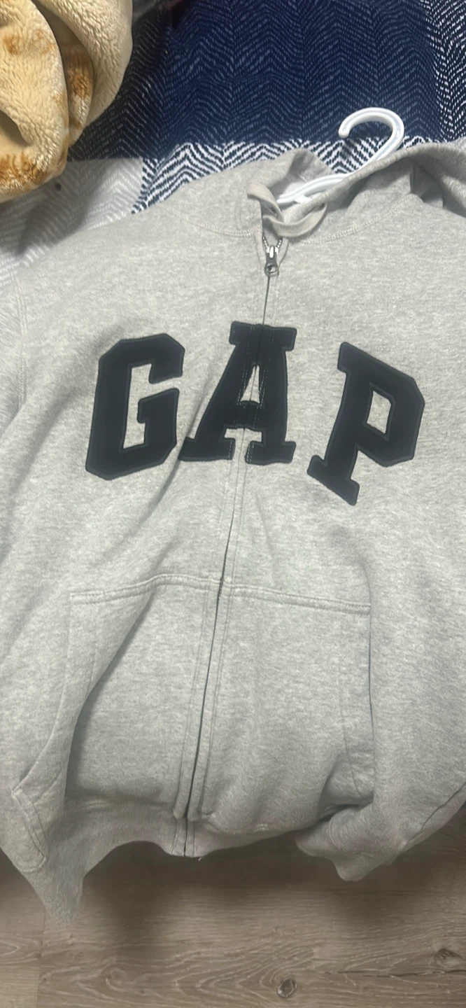 GAP Grey Full Zip Hoodie - Size Medium