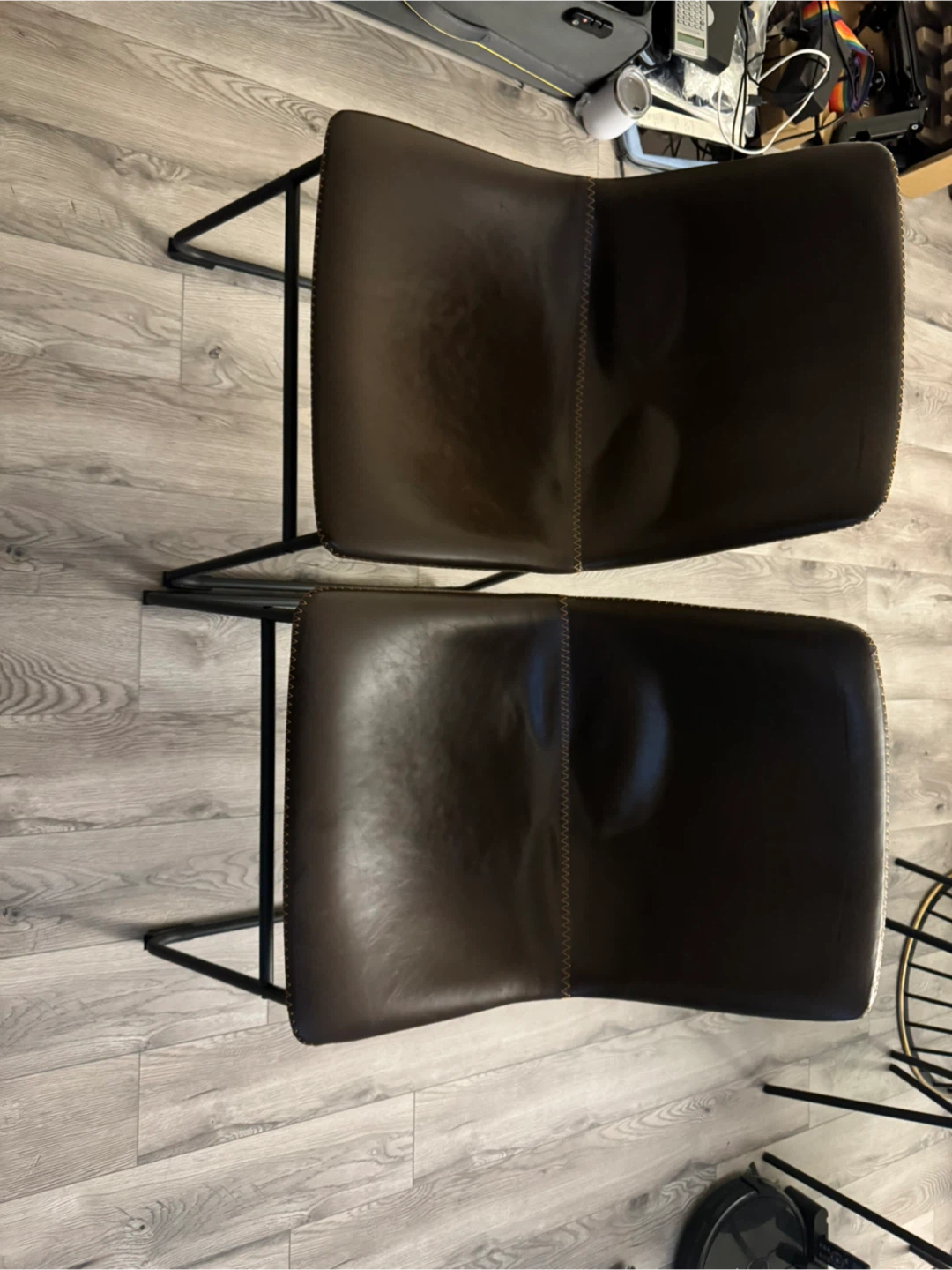 Brown Leather Dining Chairs - Set of 2 - photo 3