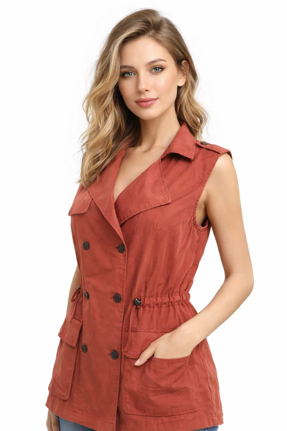 Banana Republic Safari Vest XL Lyocell Bossa Nova New With Tag