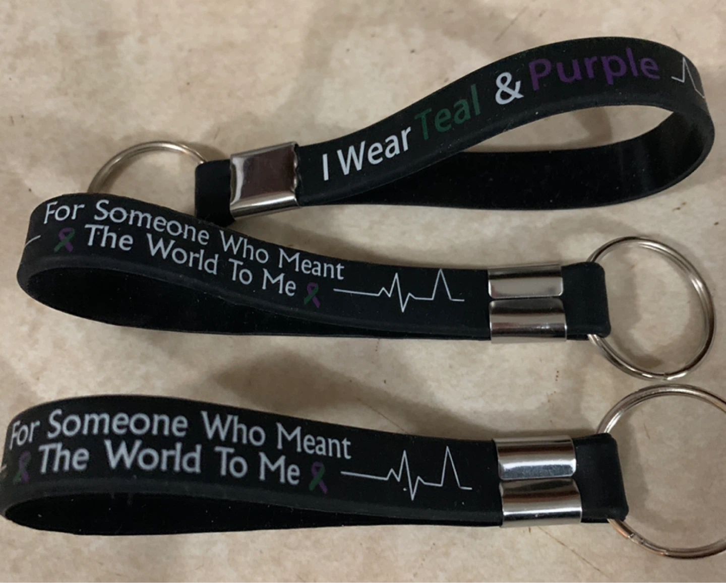 Teal & Purple Suicide Prevention Keychains