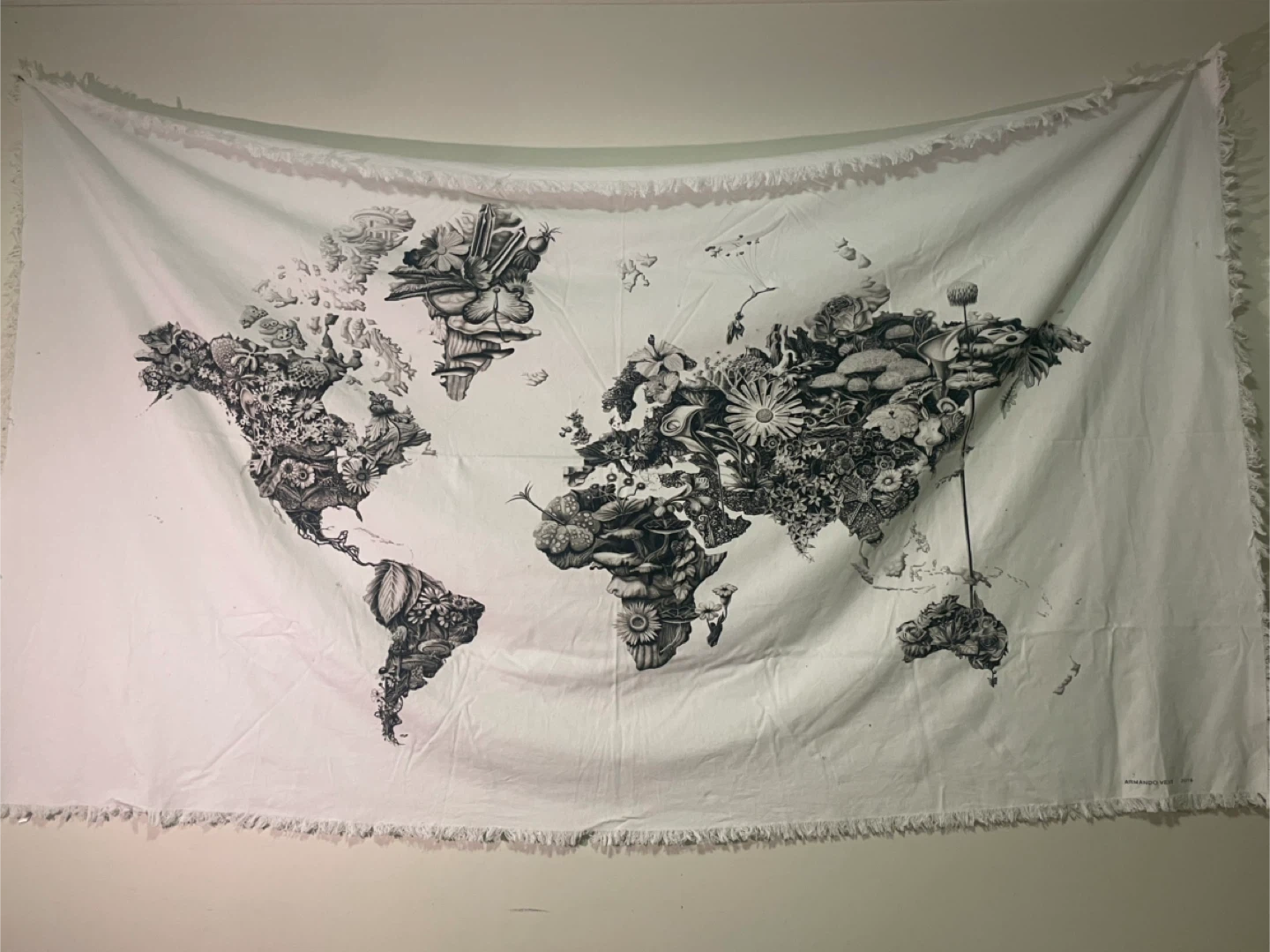 Urban Outfitters X Armando Veve collaboration World Map Tapestry - photo 2