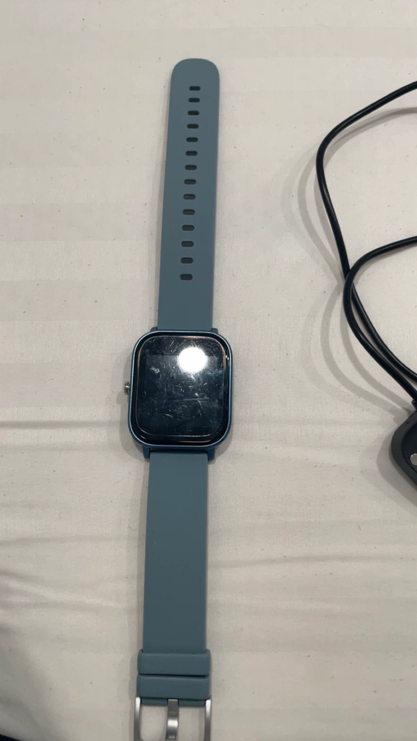 Blue Smartwatch with Charger