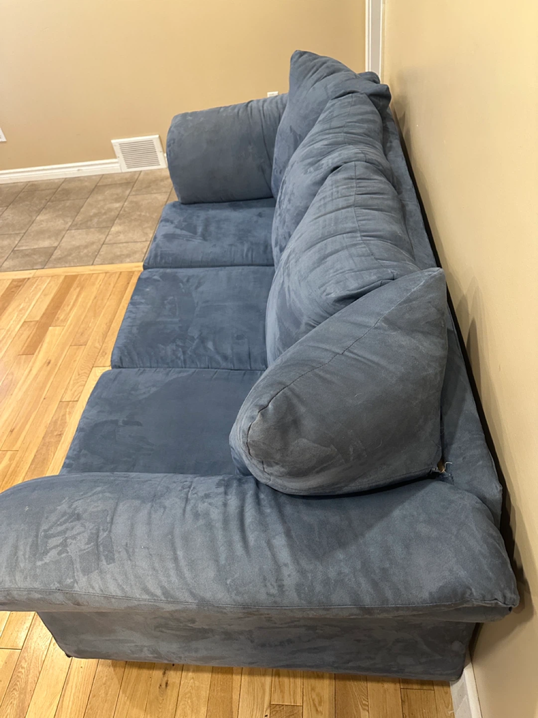 Premium Blue Microsuede Sofa (CAN DELIVER) - photo 4