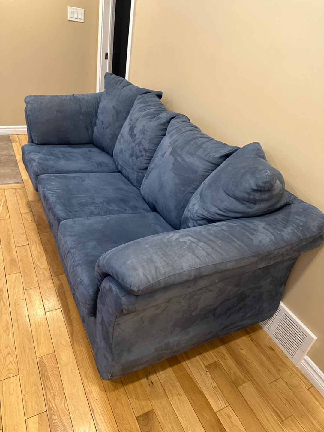 Premium Blue Microsuede Sofa (CAN DELIVER) - photo 5