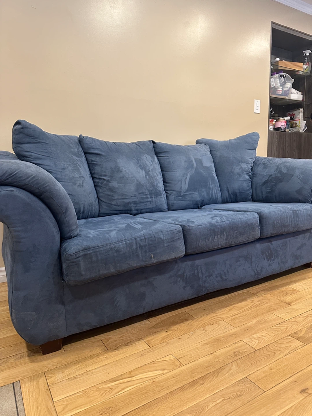 Premium Blue Microsuede Sofa (CAN DELIVER) - photo 3