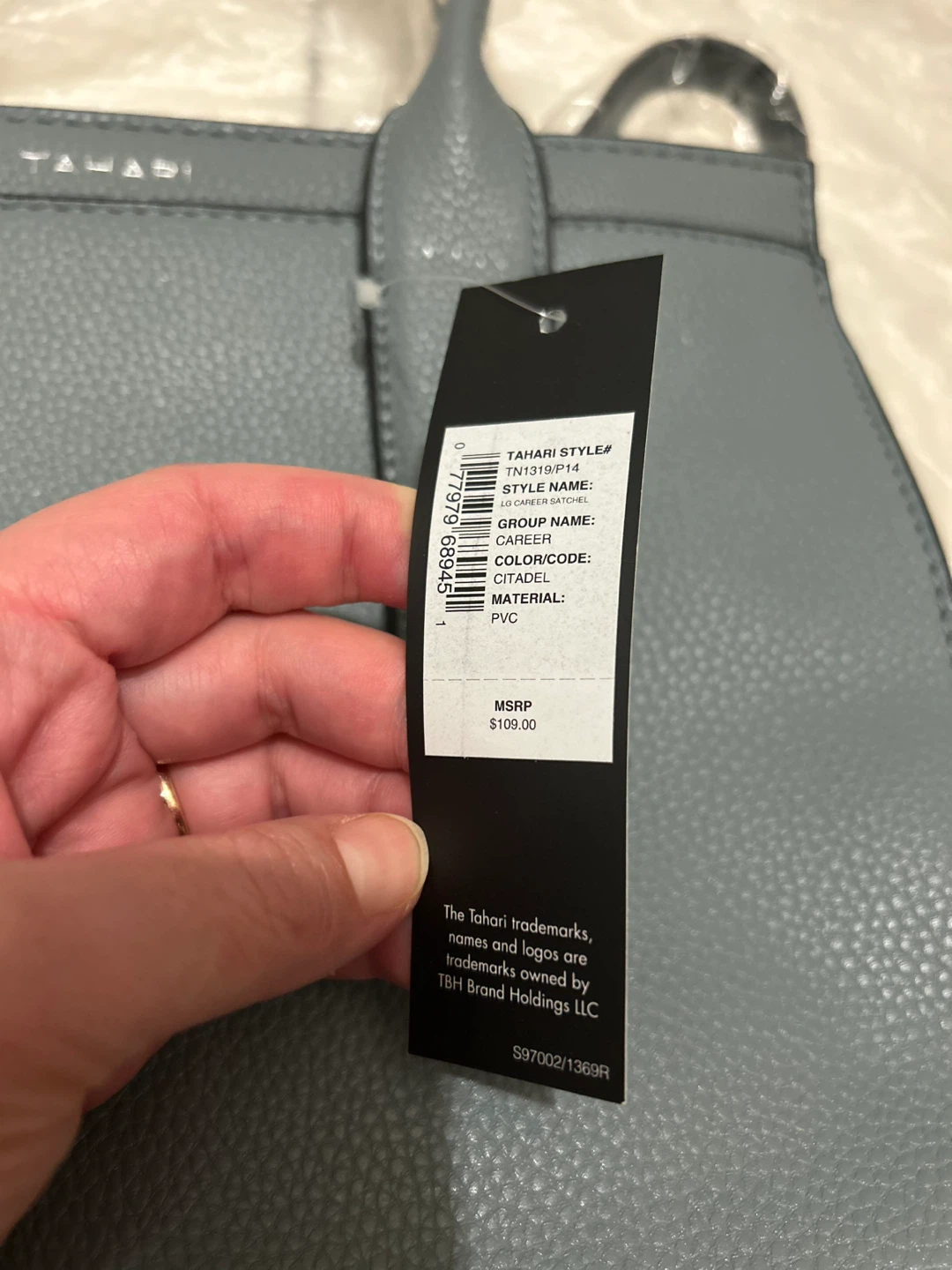 NWT Tahari LG Career Satchel - Citadel Blue/Grey - photo 3