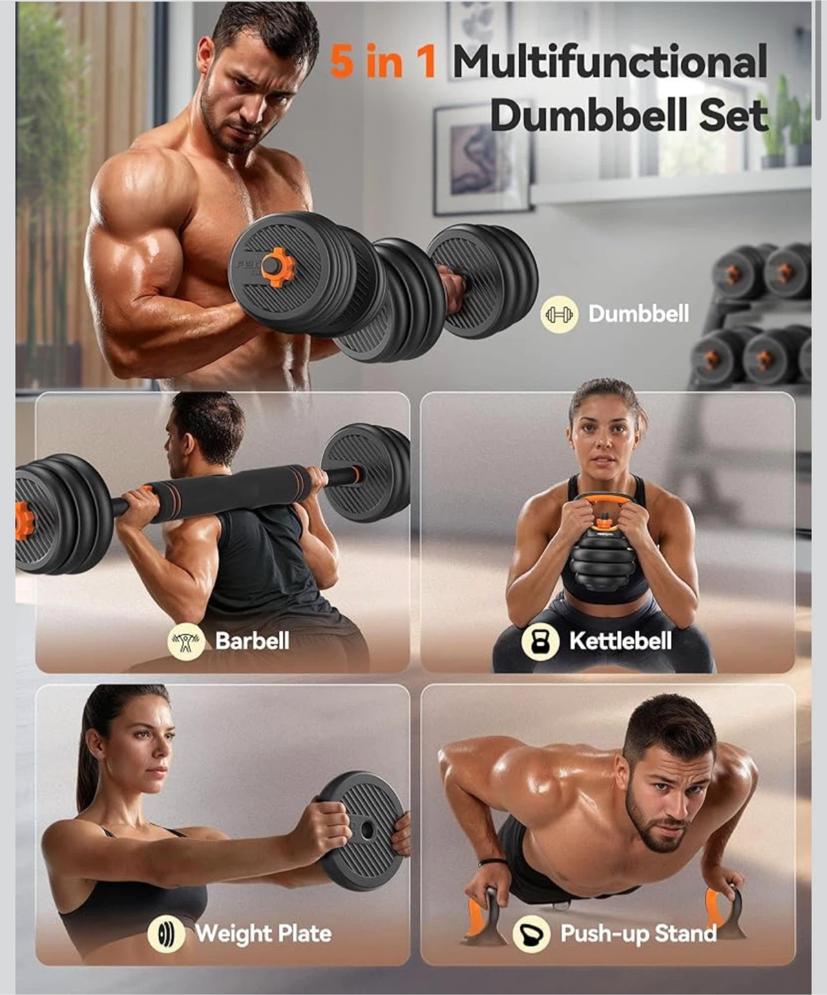 5-in-1 Multifunctional Dumbbell Set - photo 4