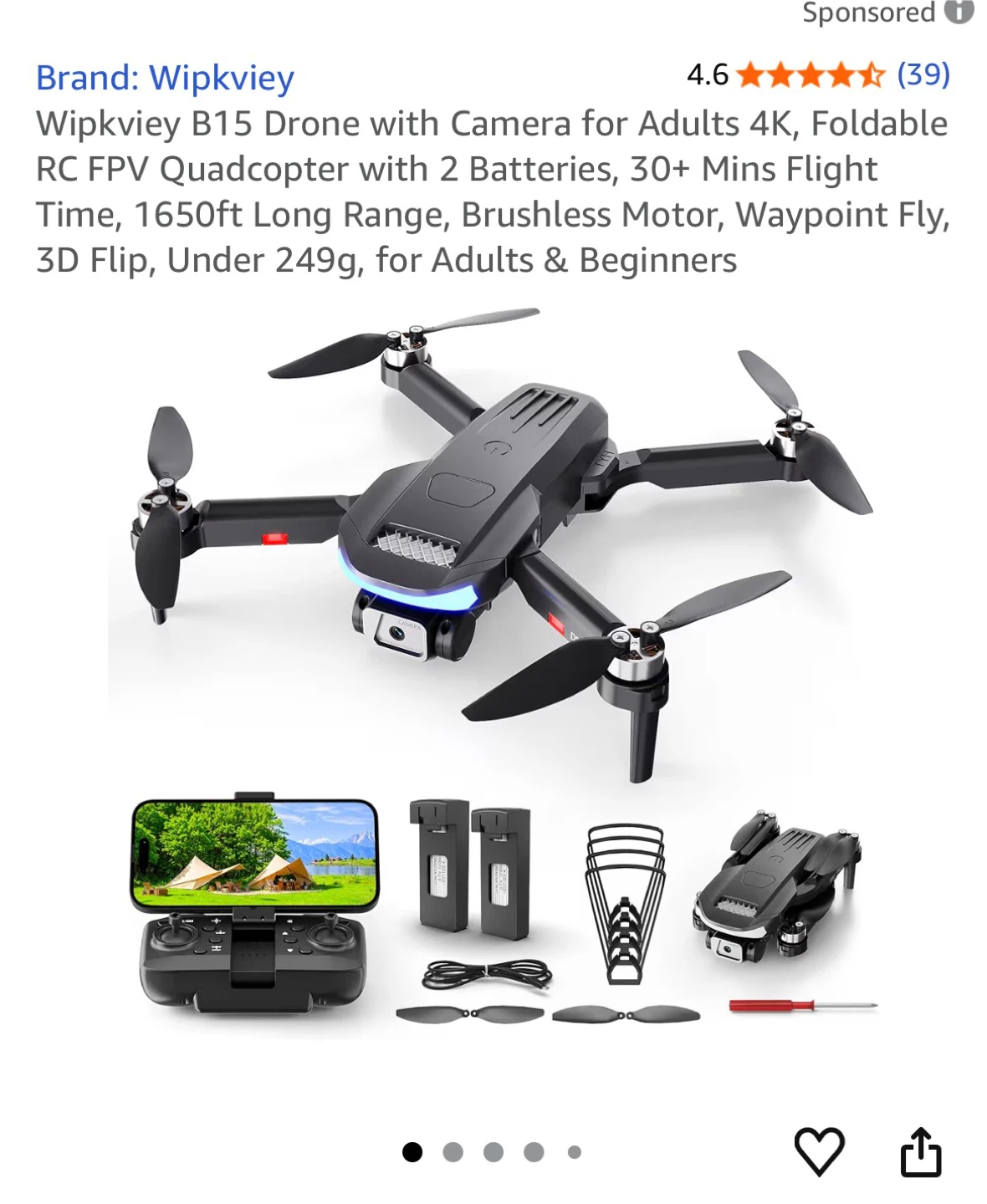 B15 4K Foldable Drone - Like New!