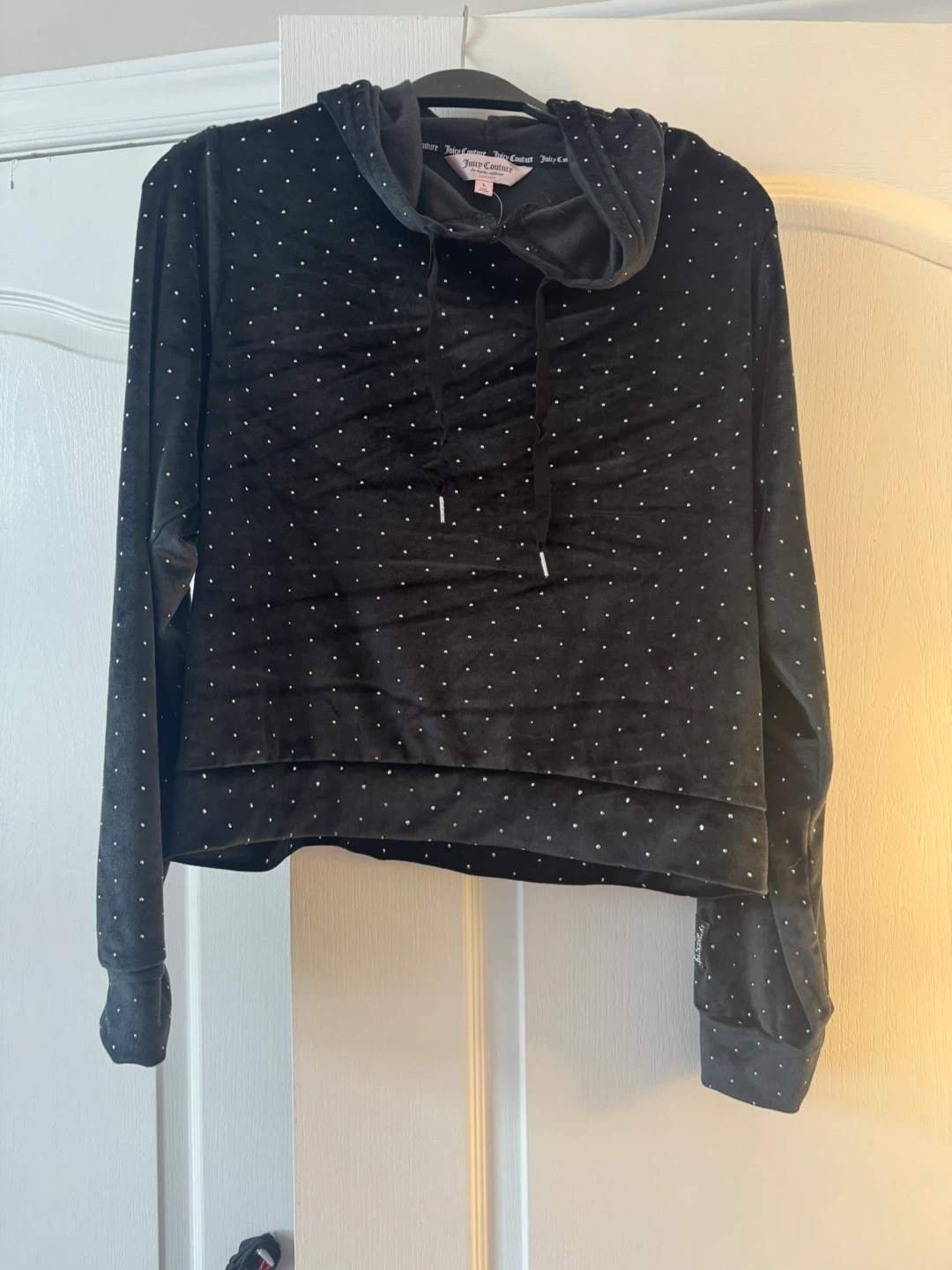 Juicy Couture Black Velour Hoodie - Size L