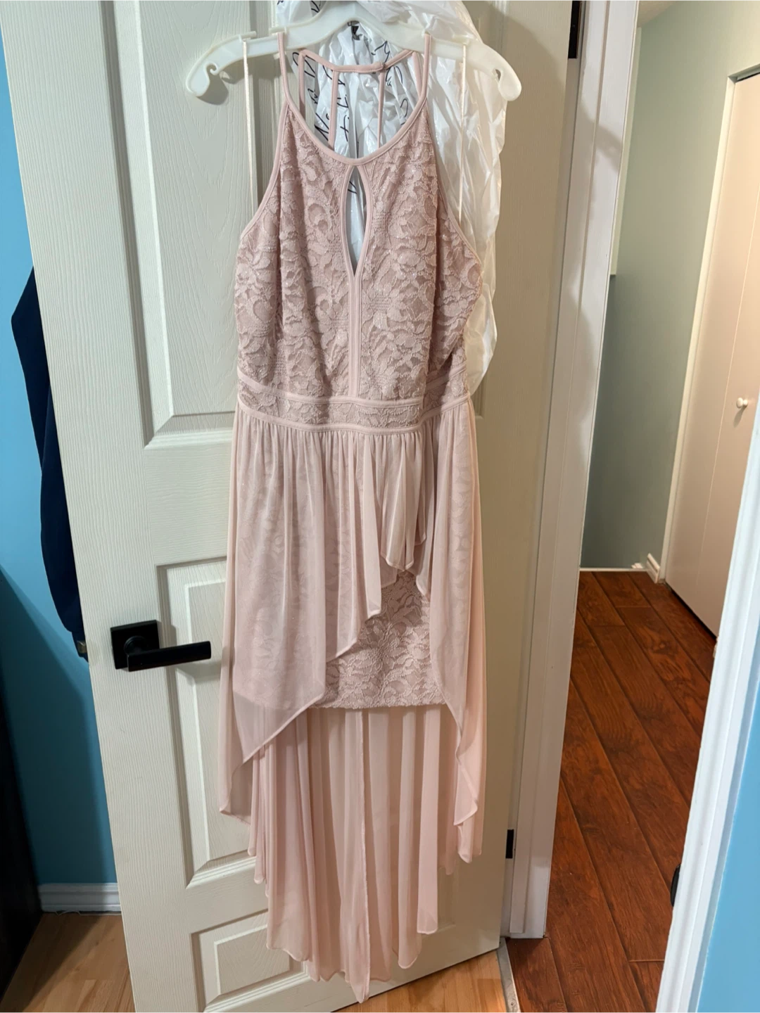 Pink Lace High Low Dress Size 20