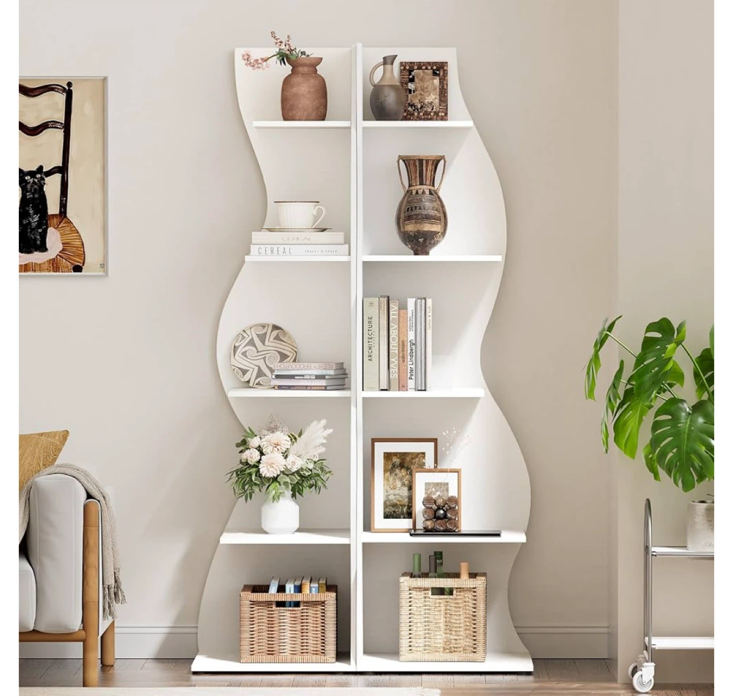 Gujiam 5-Tier Corner Shelf - White - photo 4