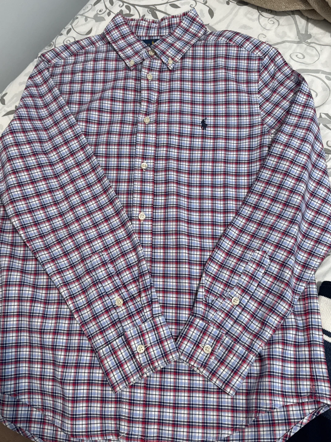 Ralph Lauren Plaid Button-Down Shirt, L (14-16) - photo 3