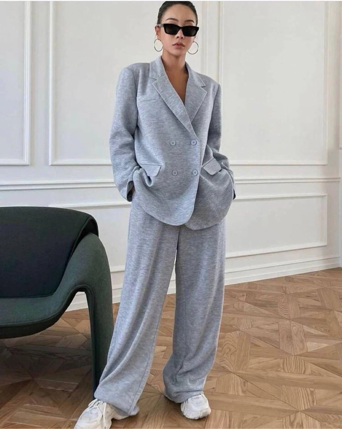 Grey Blazer & Pants Set