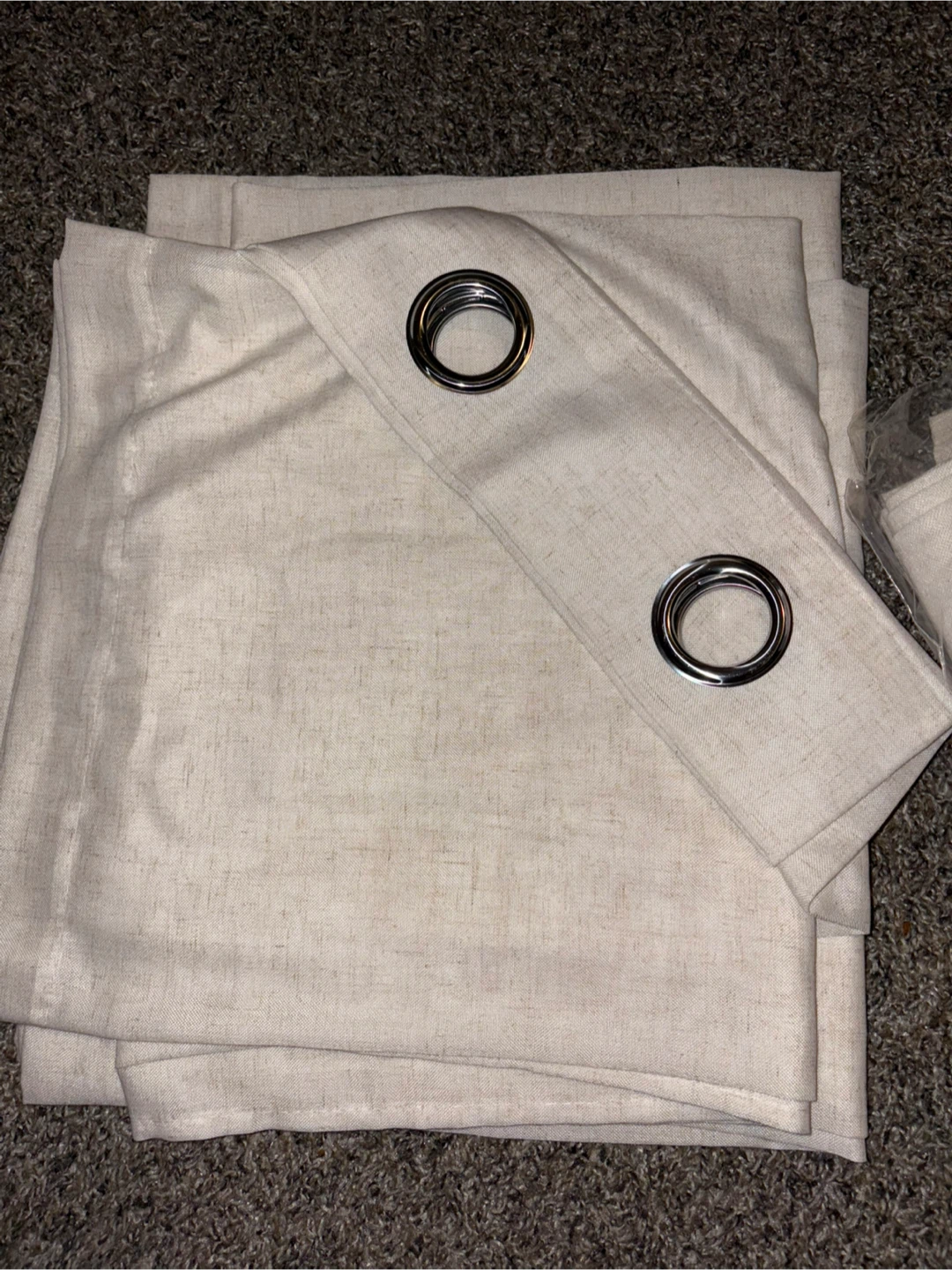 New Beige linen blend Grommet top Curtains - W54 x90L