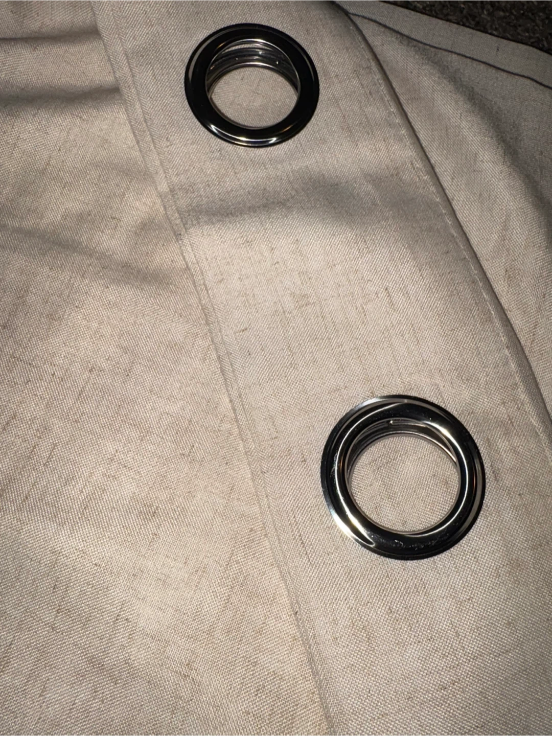 New Beige linen blend Grommet top Curtains - W54 x90L - photo 2