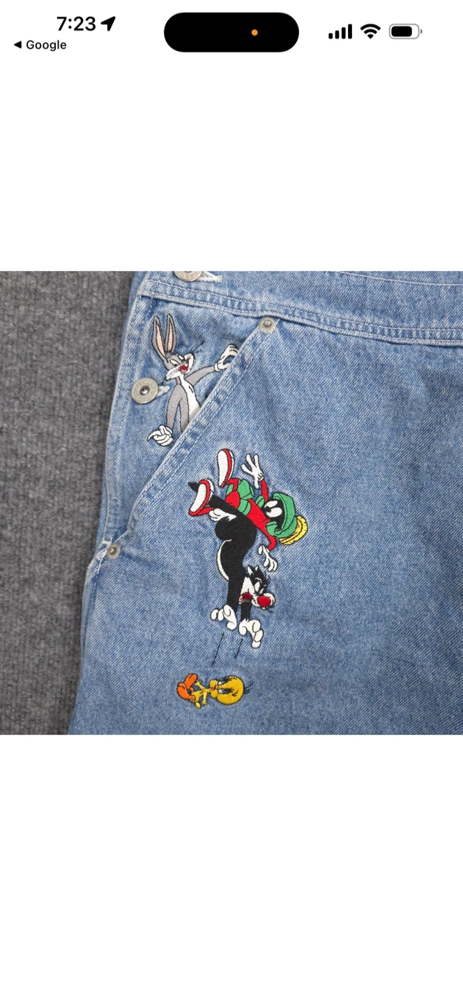 Vintage Warner Bros Looney Tunes Women’s Overall Shorts  XL - photo 3