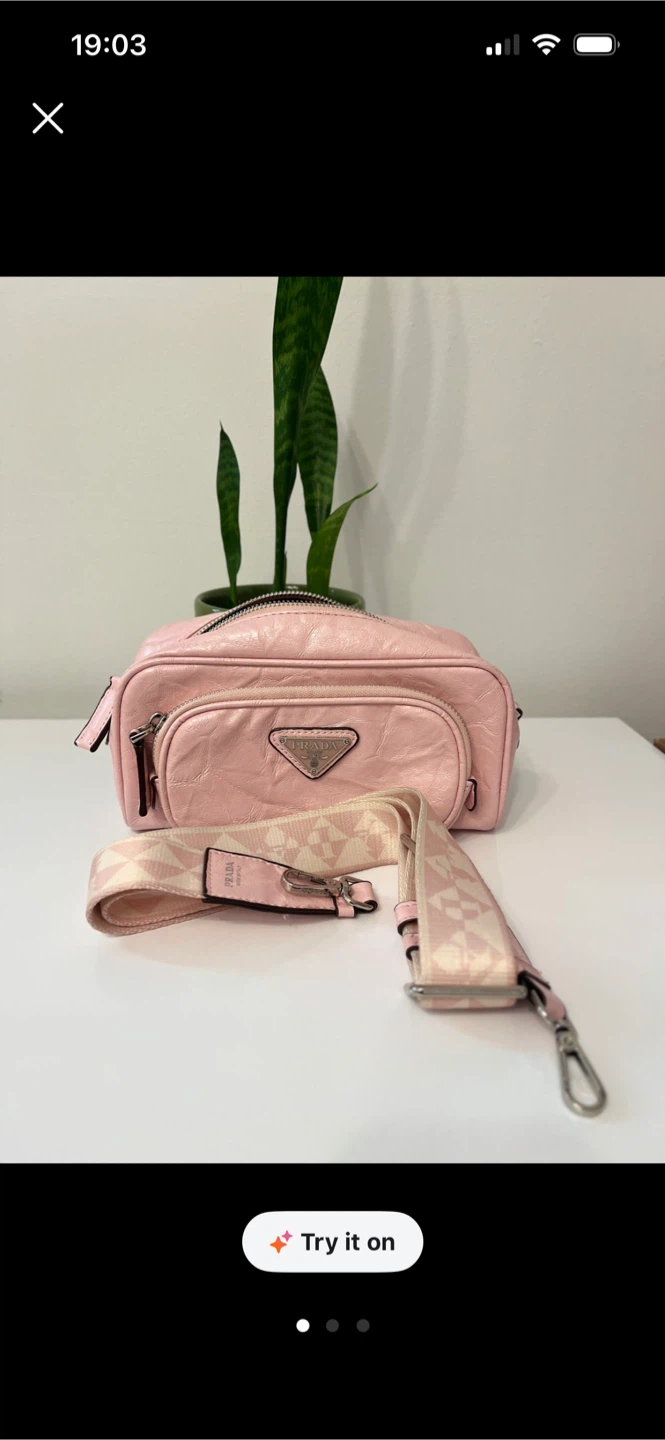 Prada Pink Leather Camera Bag