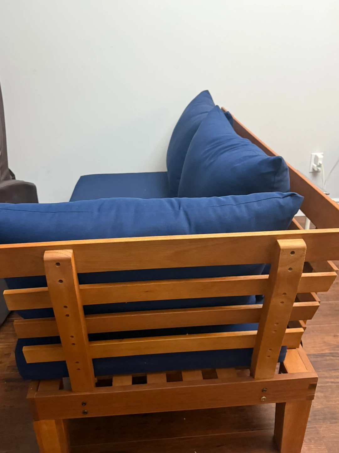 Blue  Futon with Wooden Frame - photo 3