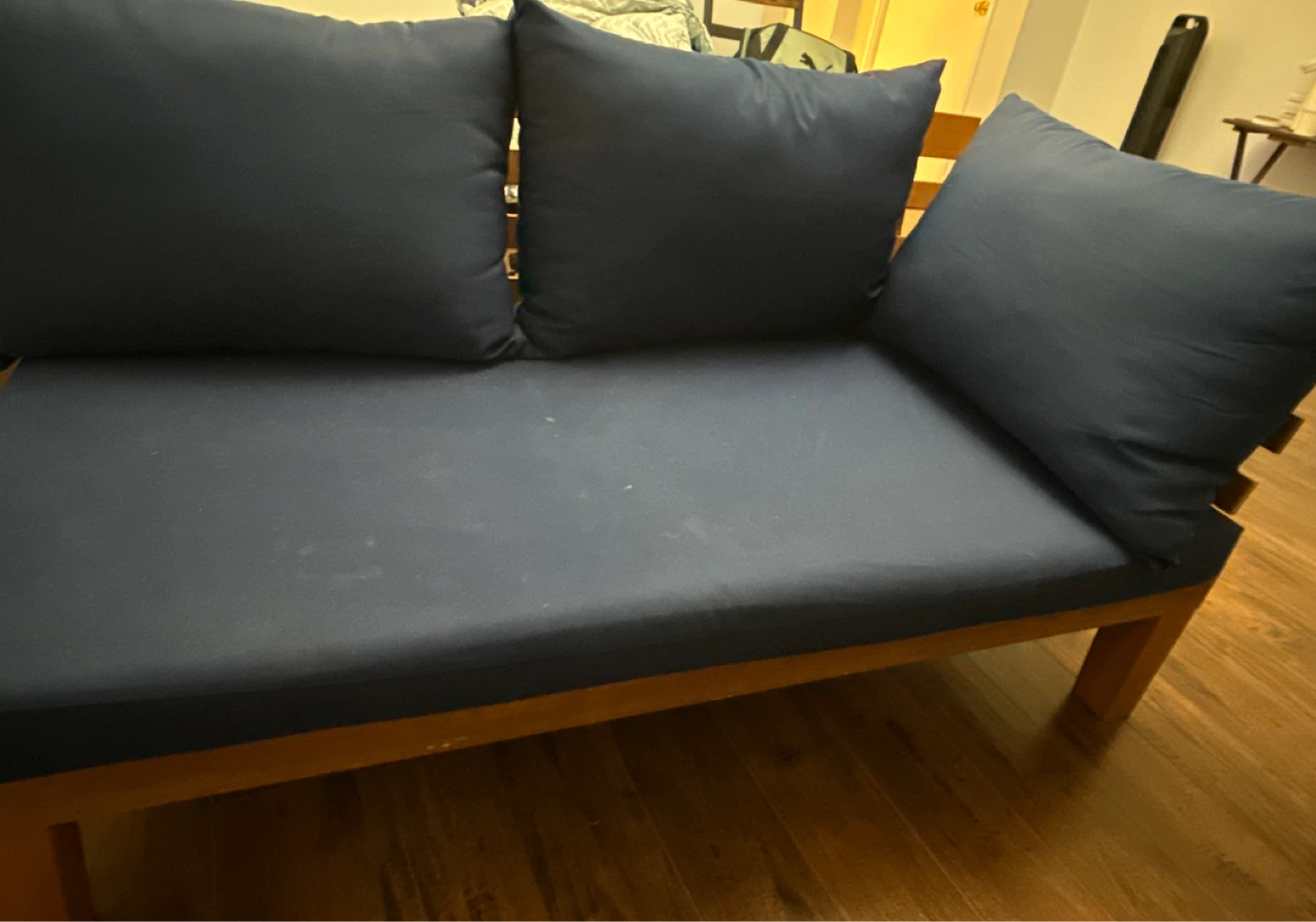 Blue  Futon with Wooden Frame - photo 4