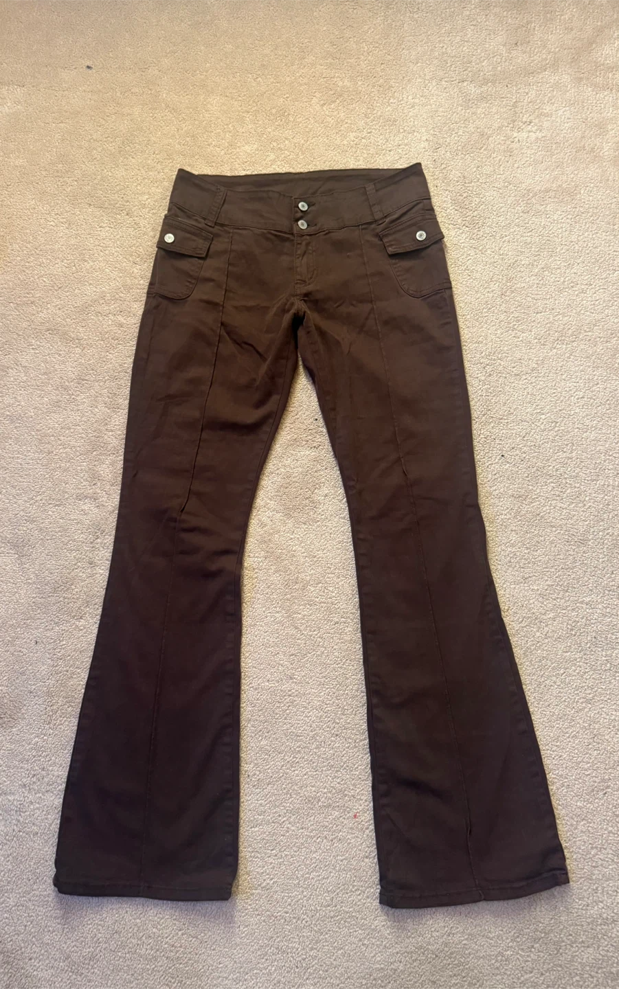 J. Galt Shanghai Brown Flare Pants - Size S