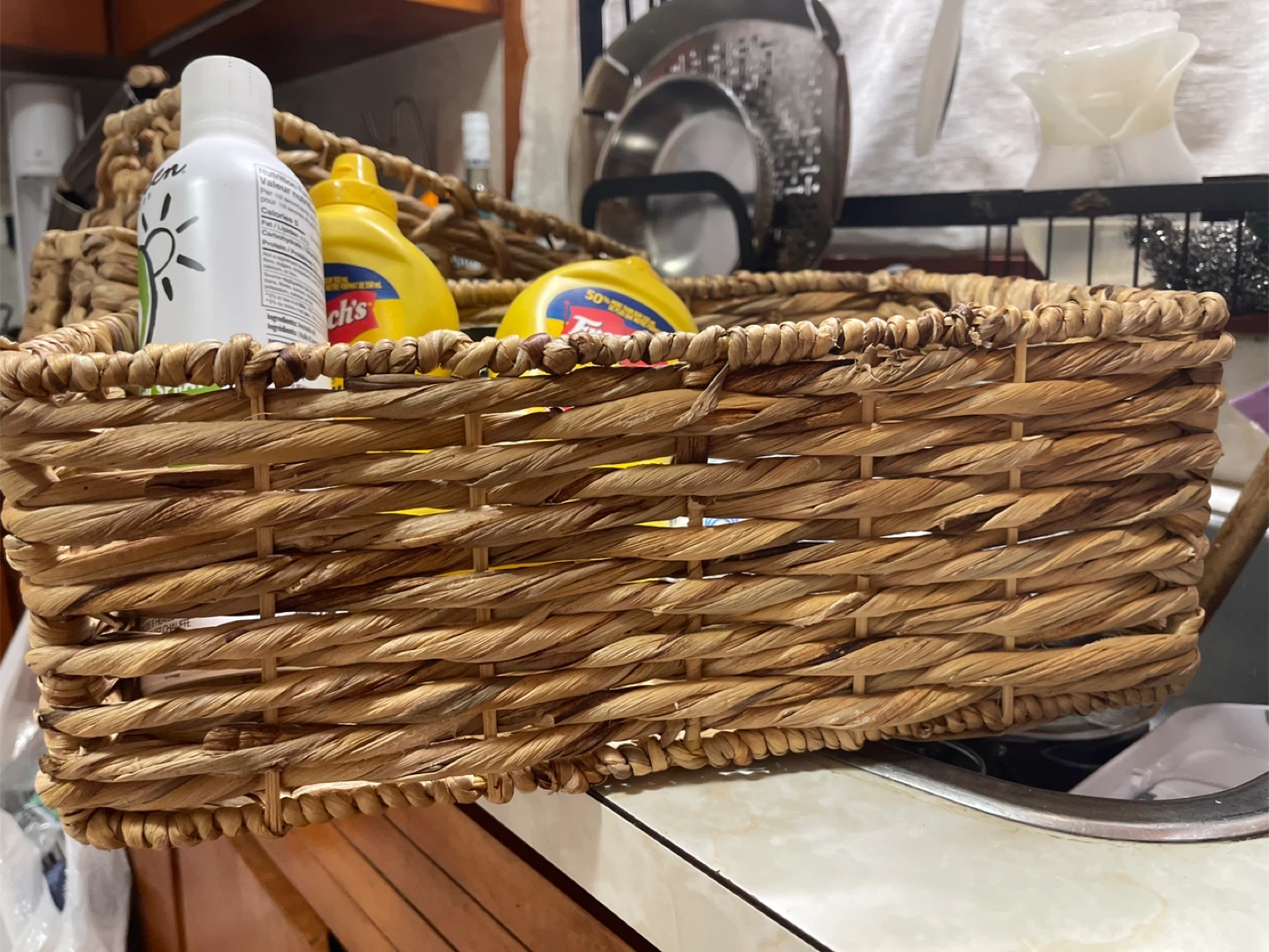 3 Woven Water Hyacinth Storage Baskets