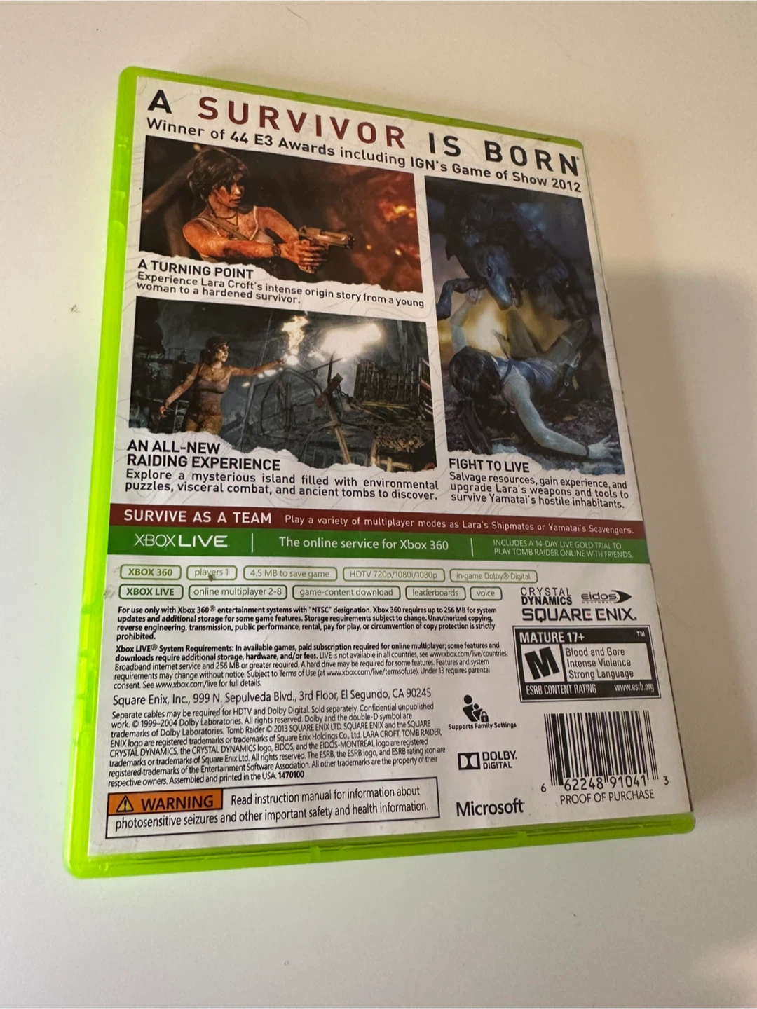 Tomb Raider Xbox 360 Game - photo 2