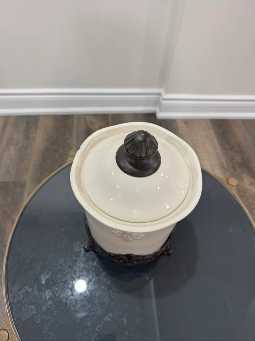 Cream Jar with Metal Stand - photo 2