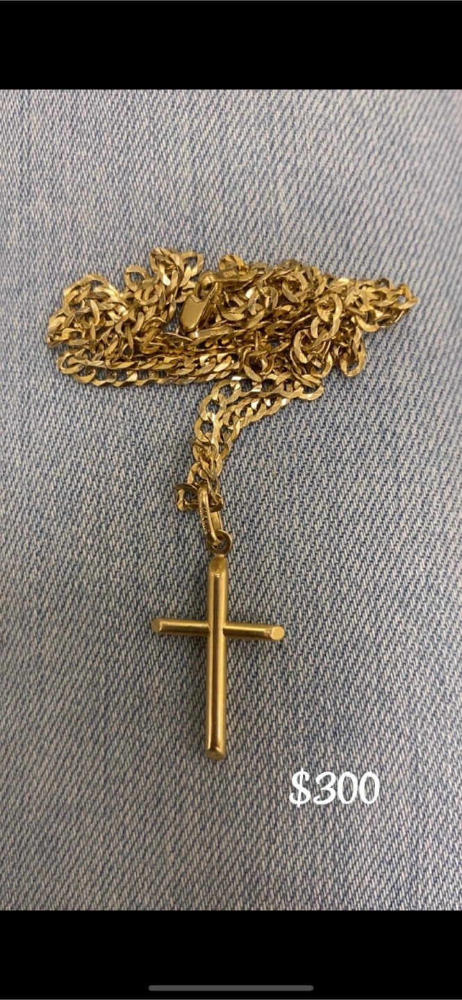 Gold Cross Pendant Chain