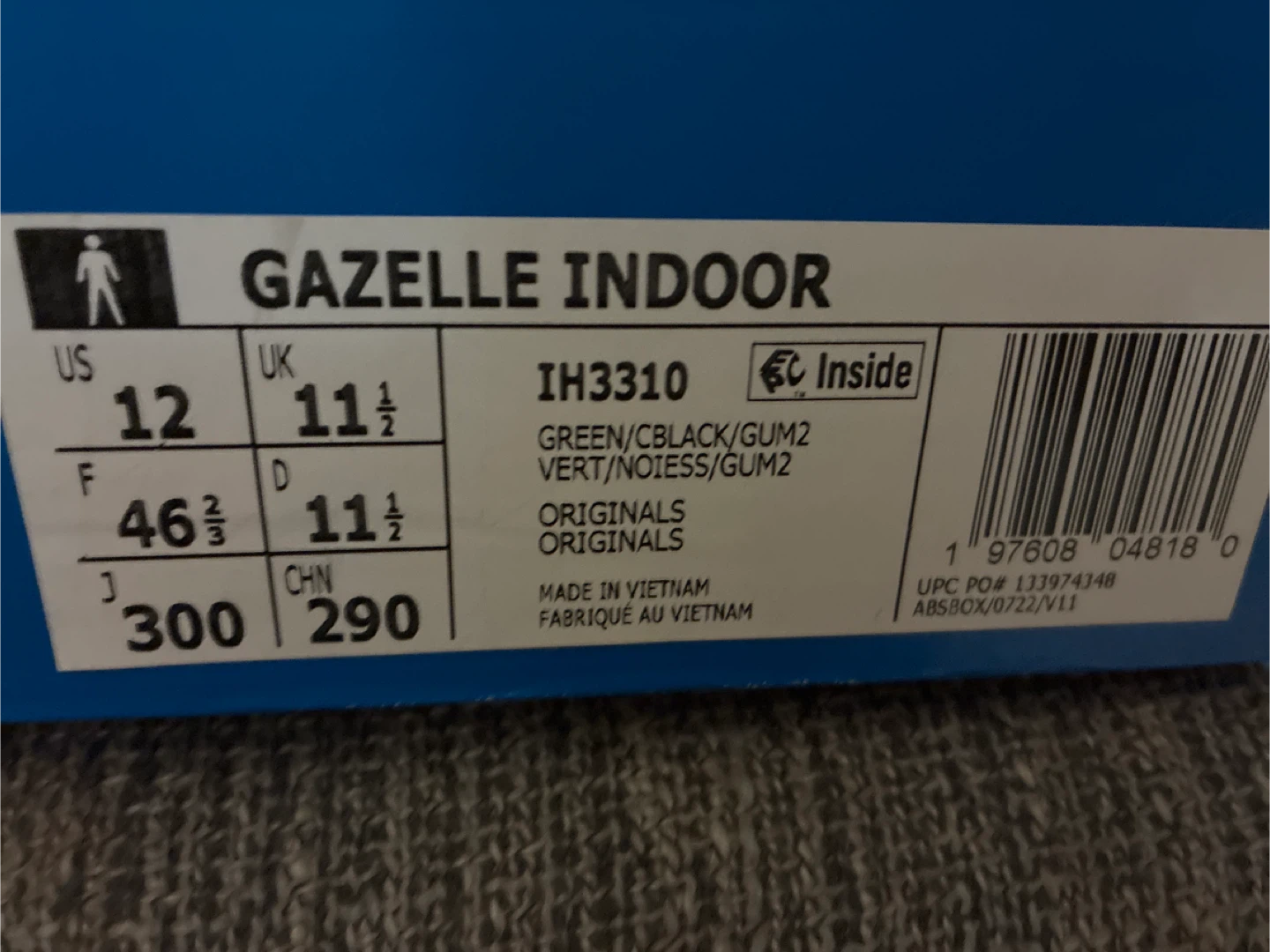 New in box Adidas Gazelle Indoor Green US 12 - photo 5