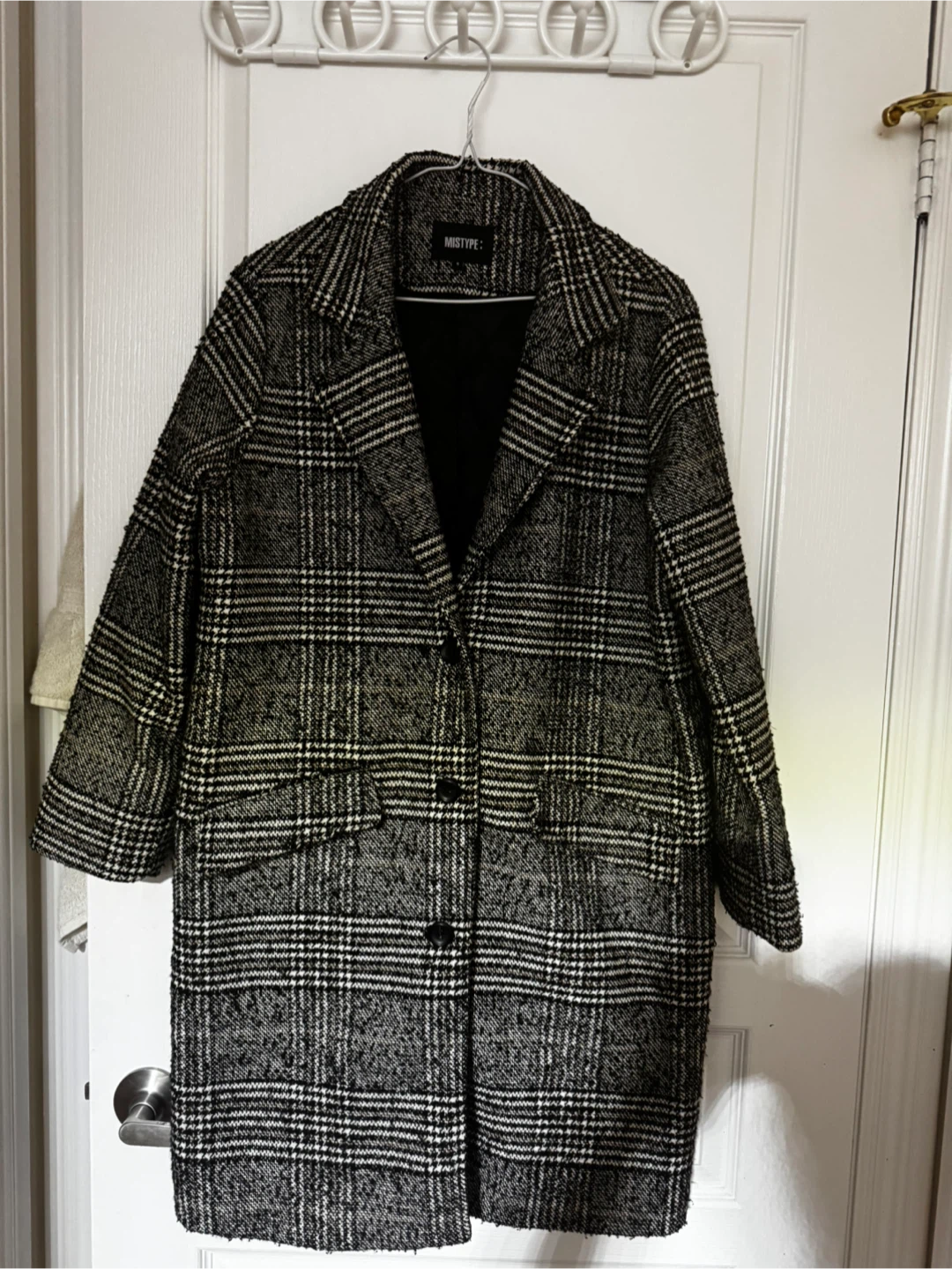 MISTYPE Plaid Wool Blend Coat