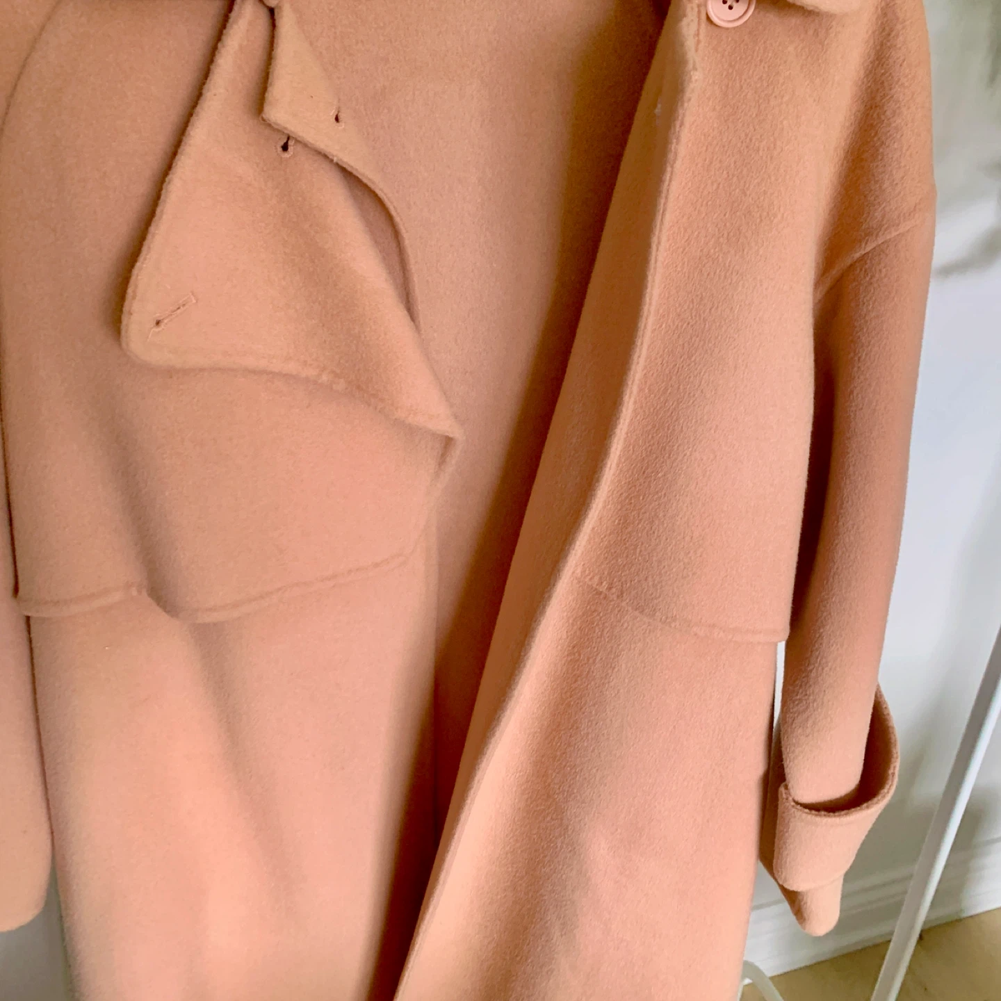 Soft Pink Oversized 100% Wool Coat (Size M) - photo 3