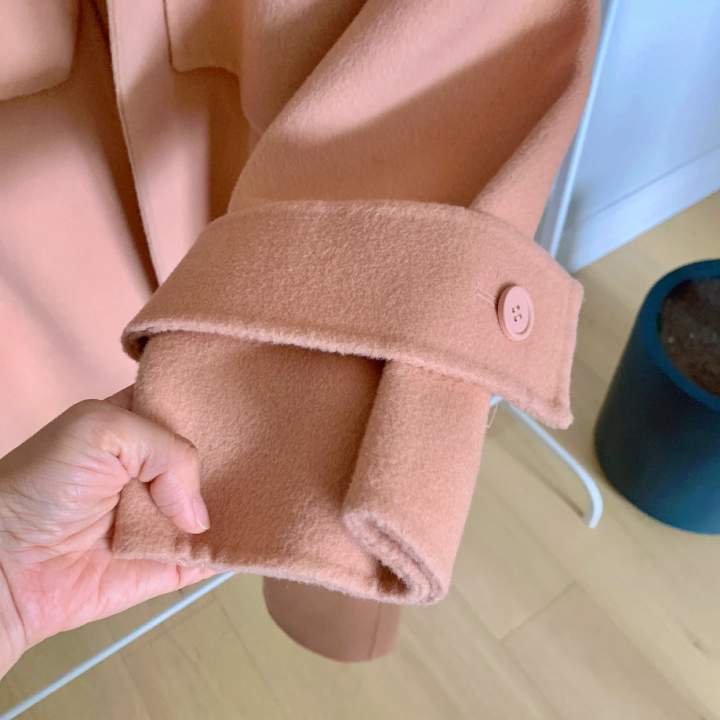 Soft Pink Oversized 100% Wool Coat (Size M) - photo 5