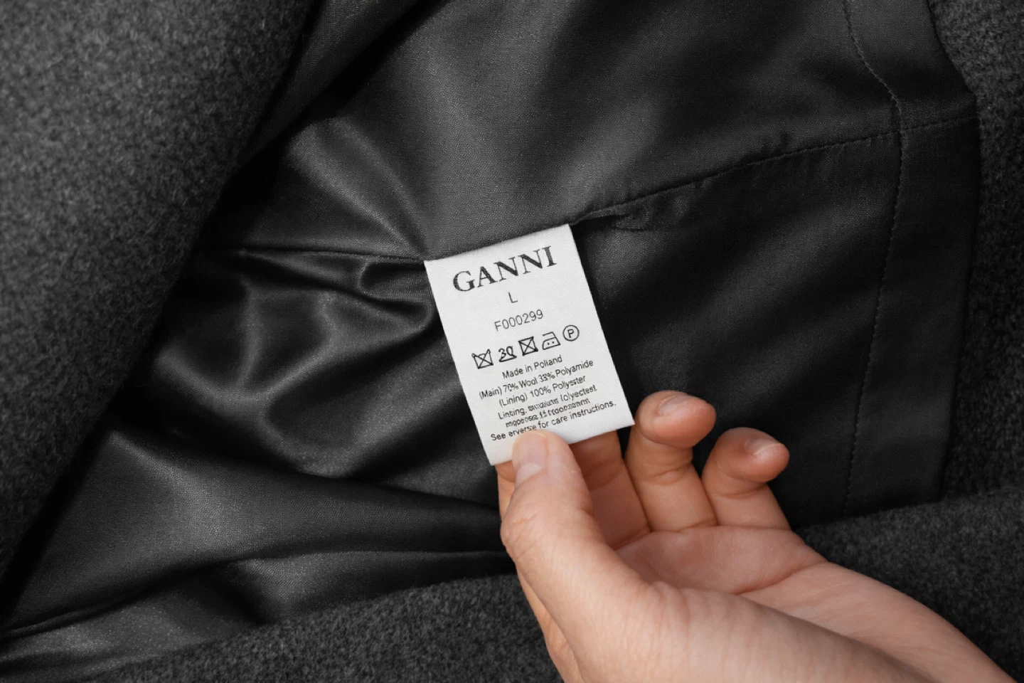 GANNI Grey Wool Wrap Coat - photo 3