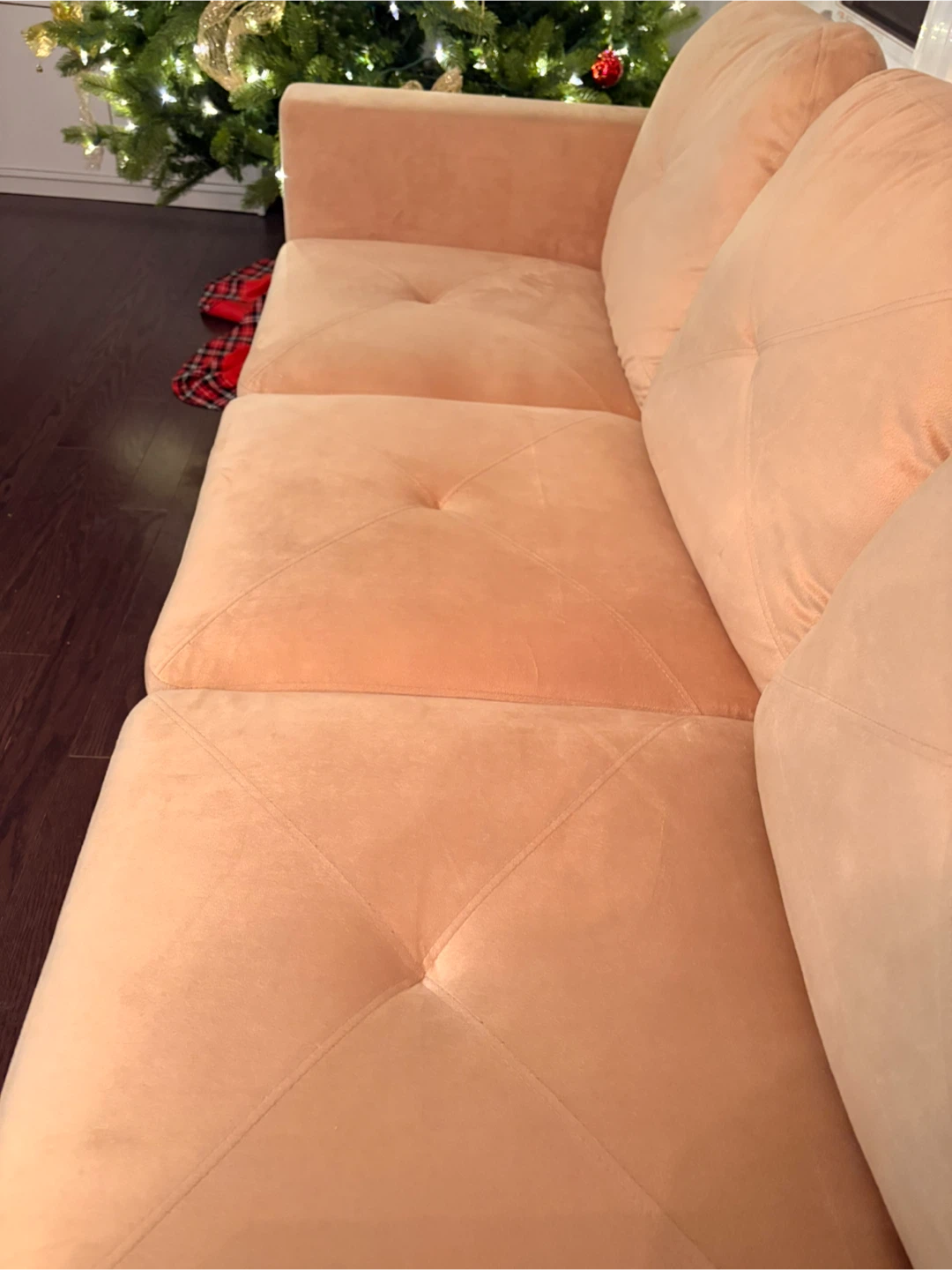 Beige 3-Seat Sofa with Side Shelf - photo 3