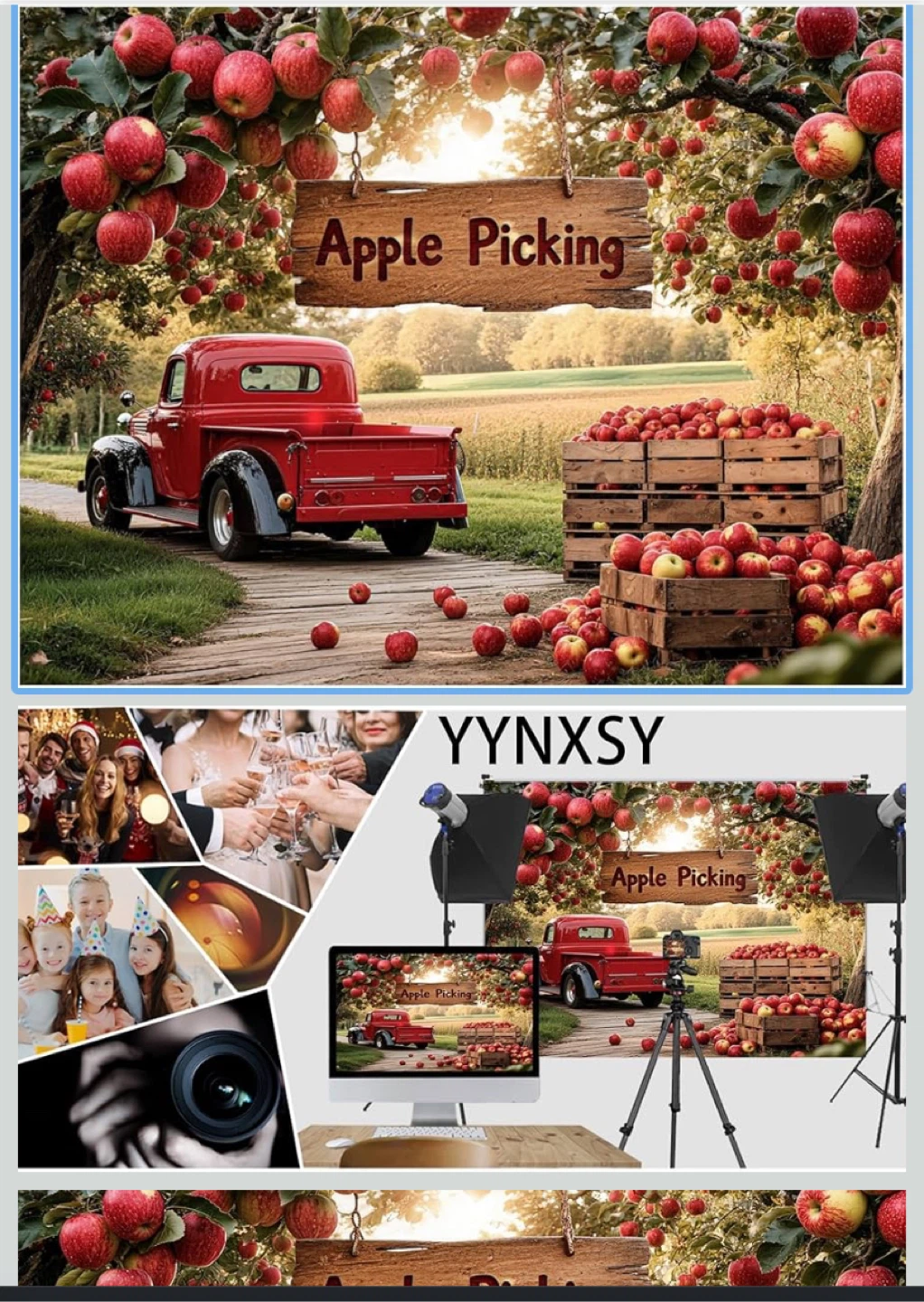 YYNXS Apple Backdrop 7x5 FT