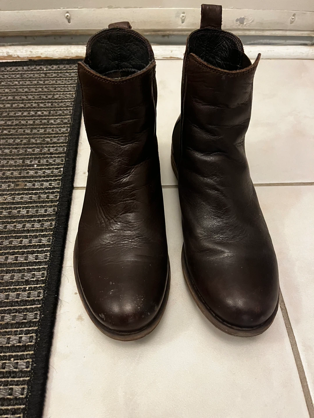 Brown Leather Chelsea Boots, Size 38
